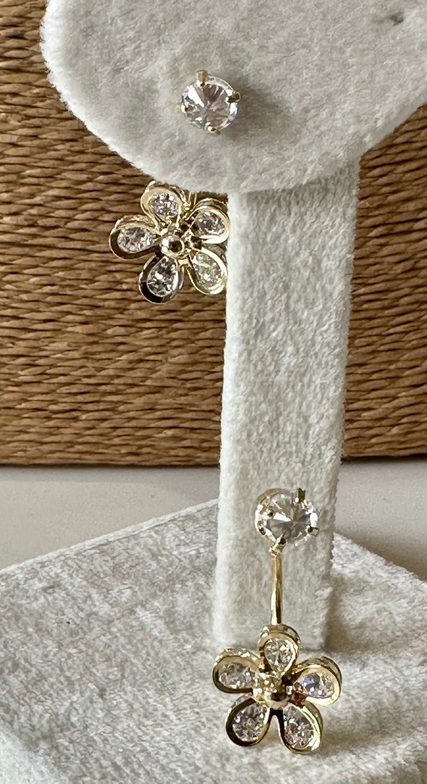 Boucles d'Oreilles FRANCOISE – Acier Inoxydable Dorées & Argentées Florales | Bijou Femme