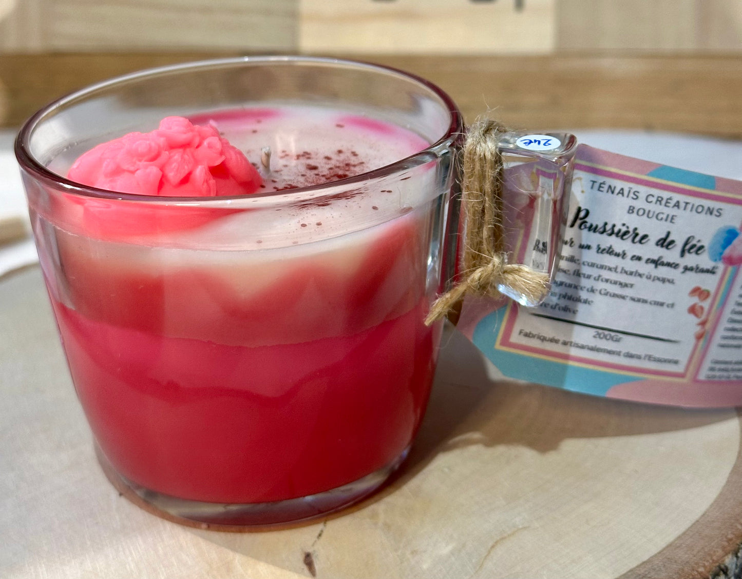 Bougie Parfumée POUSSIÈRE DE FÉE – Cire d'Olive Naturelle Pot ou Tasse | Fait Main
