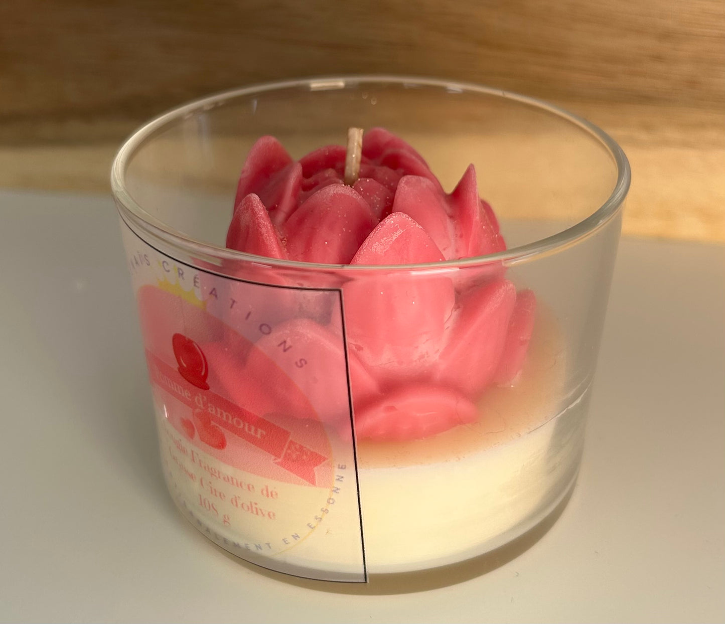 Bougie Parfumée Pomme d'Amour - Cire d'Olive Naturelle