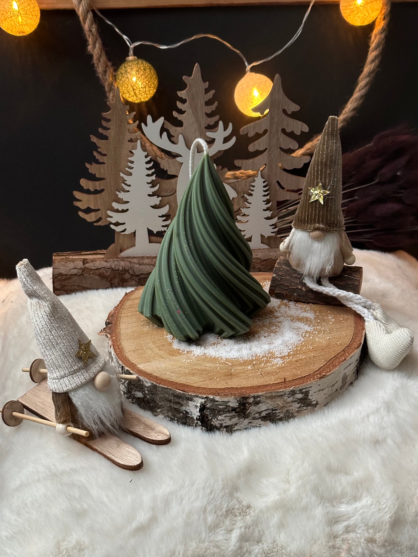 Bougie noel grand sapin twist