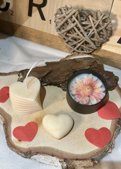 Coffret Cadeau Bougies et Fondant – Cire d'Olive Naturelle | Âme Sœur, Bois de Rose, Fleur de Cerisier ou Poussière de Fée