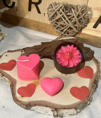 Coffret Cadeau Bougies et Fondant – Cire d'Olive Naturelle | Âme Sœur, Bois de Rose, Fleur de Cerisier ou Poussière de Fée